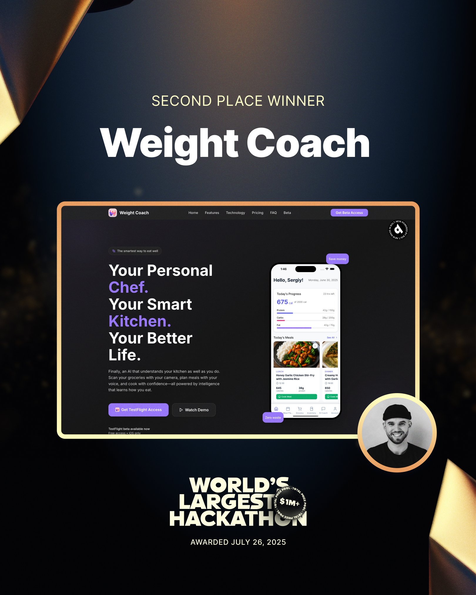 Weight Coach — 2nd place, World's Largest Hackathon